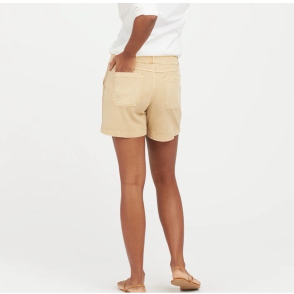SPANX Stretch Twill Shorts 5” in Almond - Picture 5 of 13